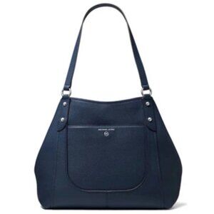 MICHAEL Michael Kors Molly Large Pebbled Leather Tote Bag In Navy